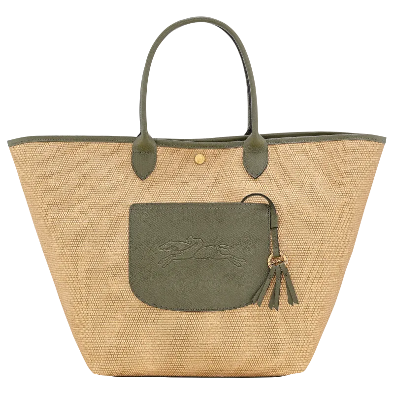 PANIER L LE PLIAGE COLLECTION cuir / Toile - Artichaut / kaki LONGCHAMP