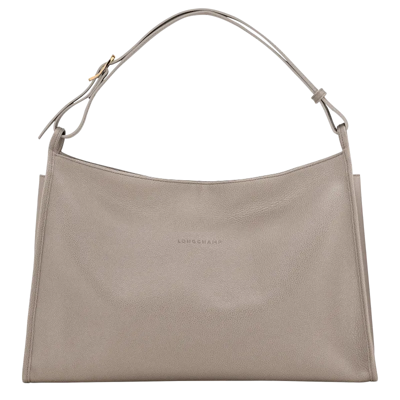 SAC PORTÉ ÉPAULE XL LE FOULONNÉ Cuir - Tourterelle / TAUPE LONGCHAMP
