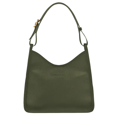 SAC PORTÉ ÉPAULE M LE FOULONNÉ Cuir - Kaki LONGCHAMP