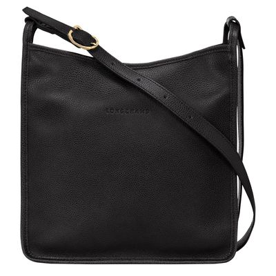 SAC BANDOULIÈRE PLAT M LE FOULONNÉ Cuir - Noir LONGCHAMP