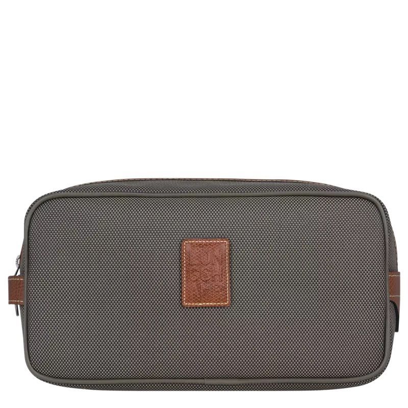 TROUSSE DE TOILETTE S BOXFORD Toile Recyclée - Brun LONGCHAMP