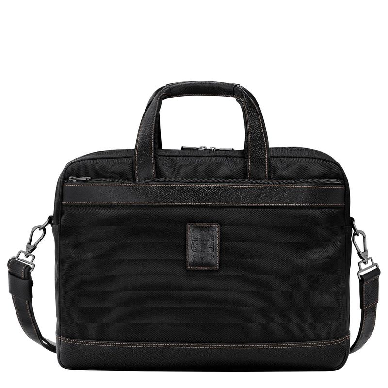 PORTE-DOCUMENTS L BOXFORD Toile Recyclée - Noir LONGCHAMP