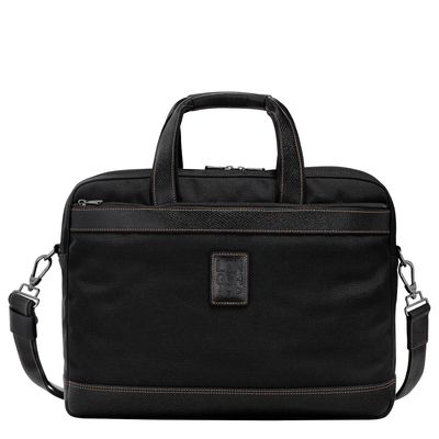 PORTE-DOCUMENTS L BOXFORD Toile Recyclée - Noir LONGCHAMP