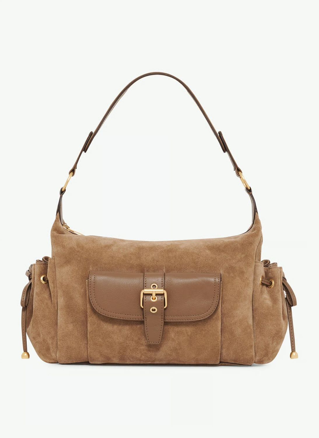 Sac à main hobo en cuir avec poches - LE EMA Velours Cuir Gerard Darel