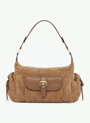 Sac à main hobo en cuir avec poches - LE EMA Velours Cuir Gerard Darel
