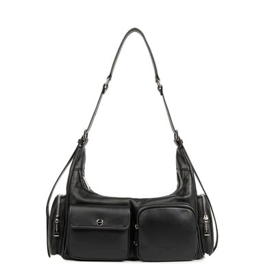 Sac besace Soft Caramella noir LANCASTER