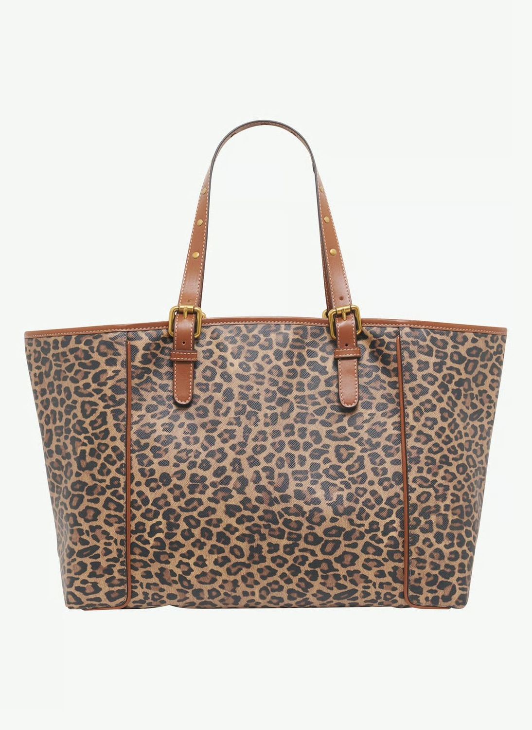 Cabas en toile enduite léopard et cuir - SIMPLE BAG Gerard Darel