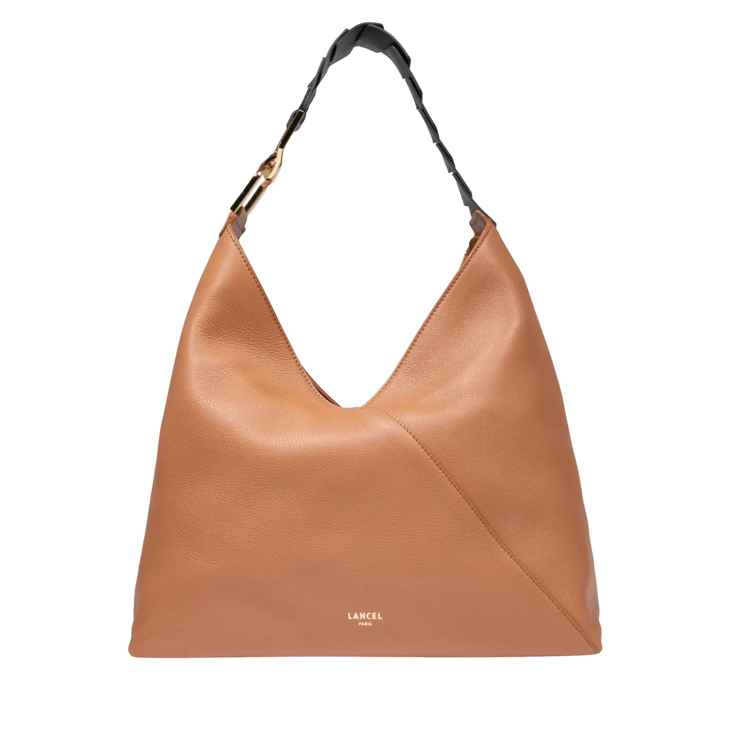 SAC HOBO ZIPPÉ L Camel / Noir PAGODE DE LANCEL