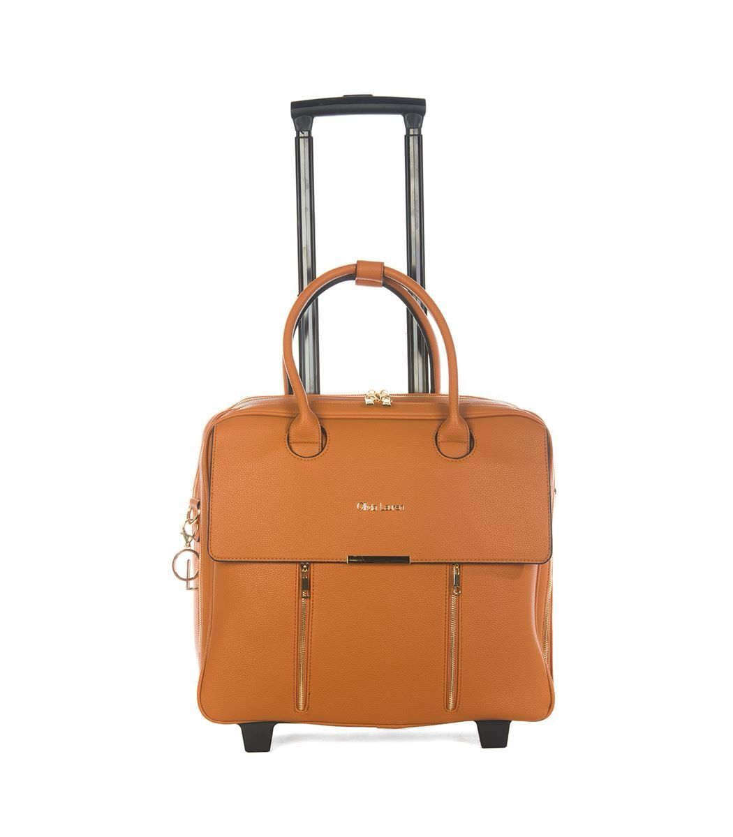 Sac trolley voyage travail TINLEY COGNAC OLIVIA LAUREN