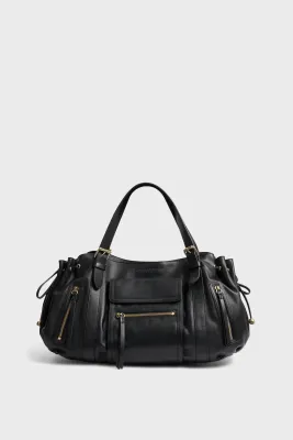 Sac à main en cuir avec poches zippées - ST GERMAIN Noir GERARD DAREL