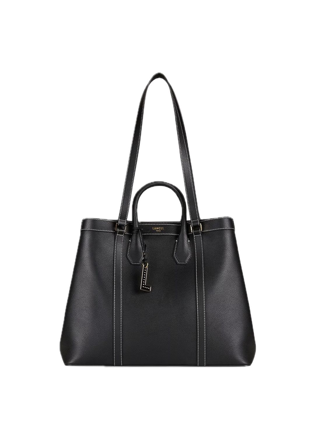 Cabas cuir grainé - Noir – BELLEVILLE LANCEL