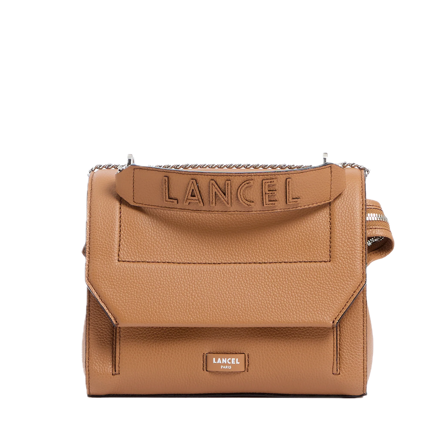 Sac à rabat M NINON DE LANCEL Camel / argent