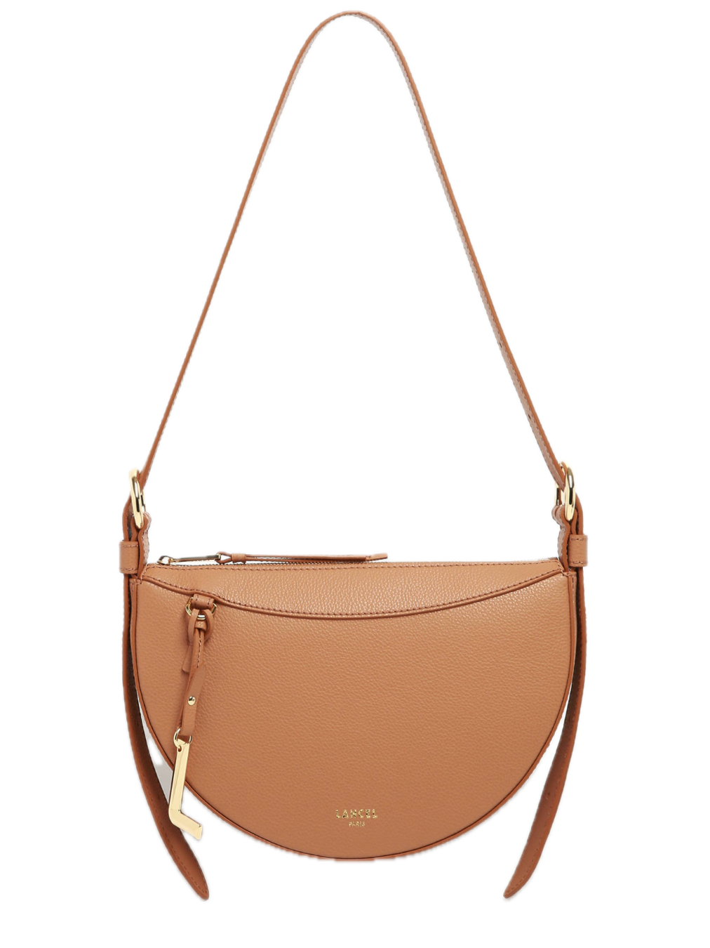 Sac Bandoulière demi lune Faubourg Cuir Camel LANCEL