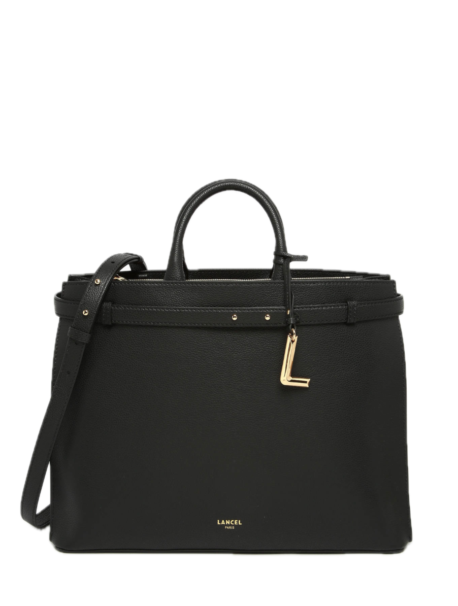 Cabas Faubourg L Cuir noir LANCEL