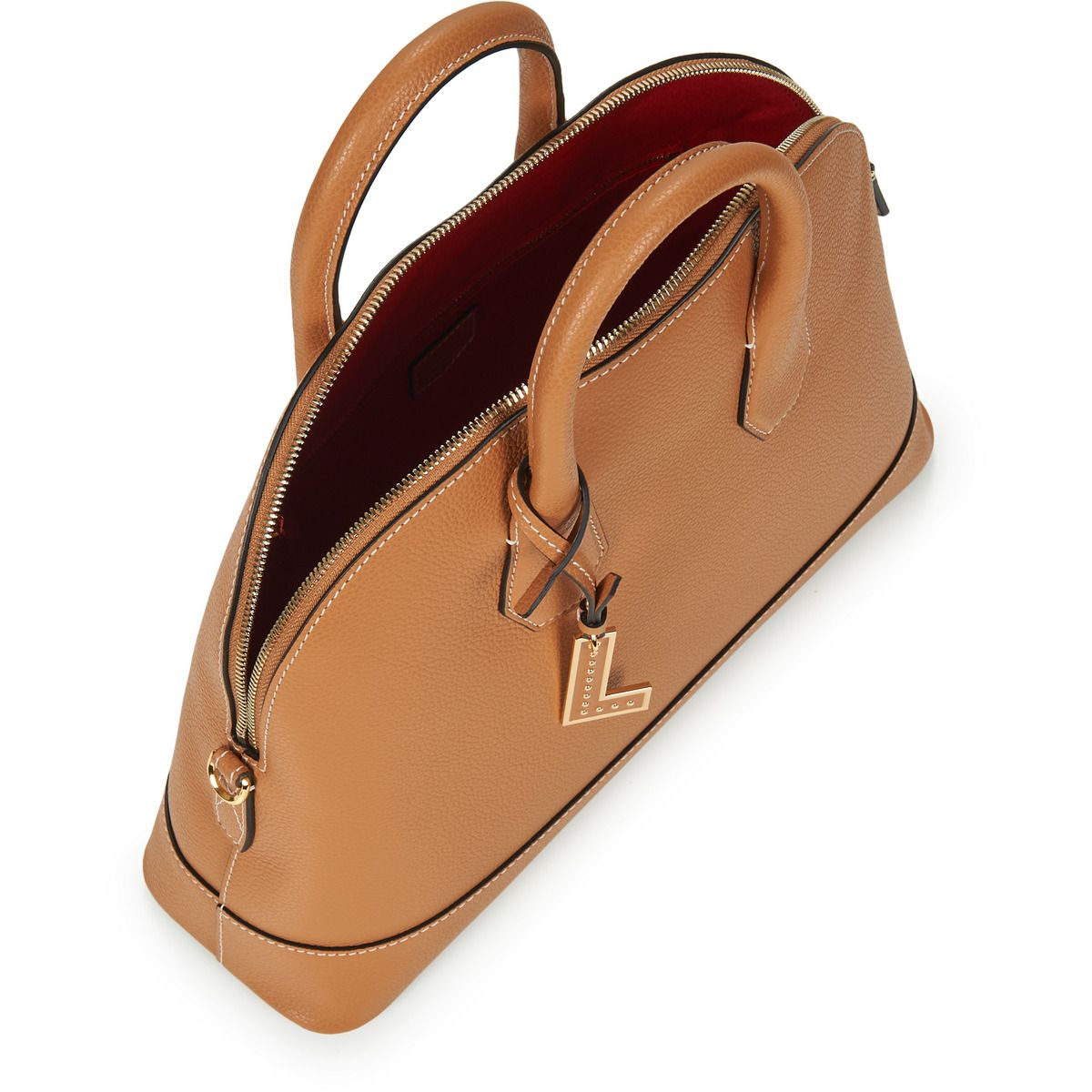 Sac bandoulière cuir grainé - Camel – BELLEVILLE M LANCEL