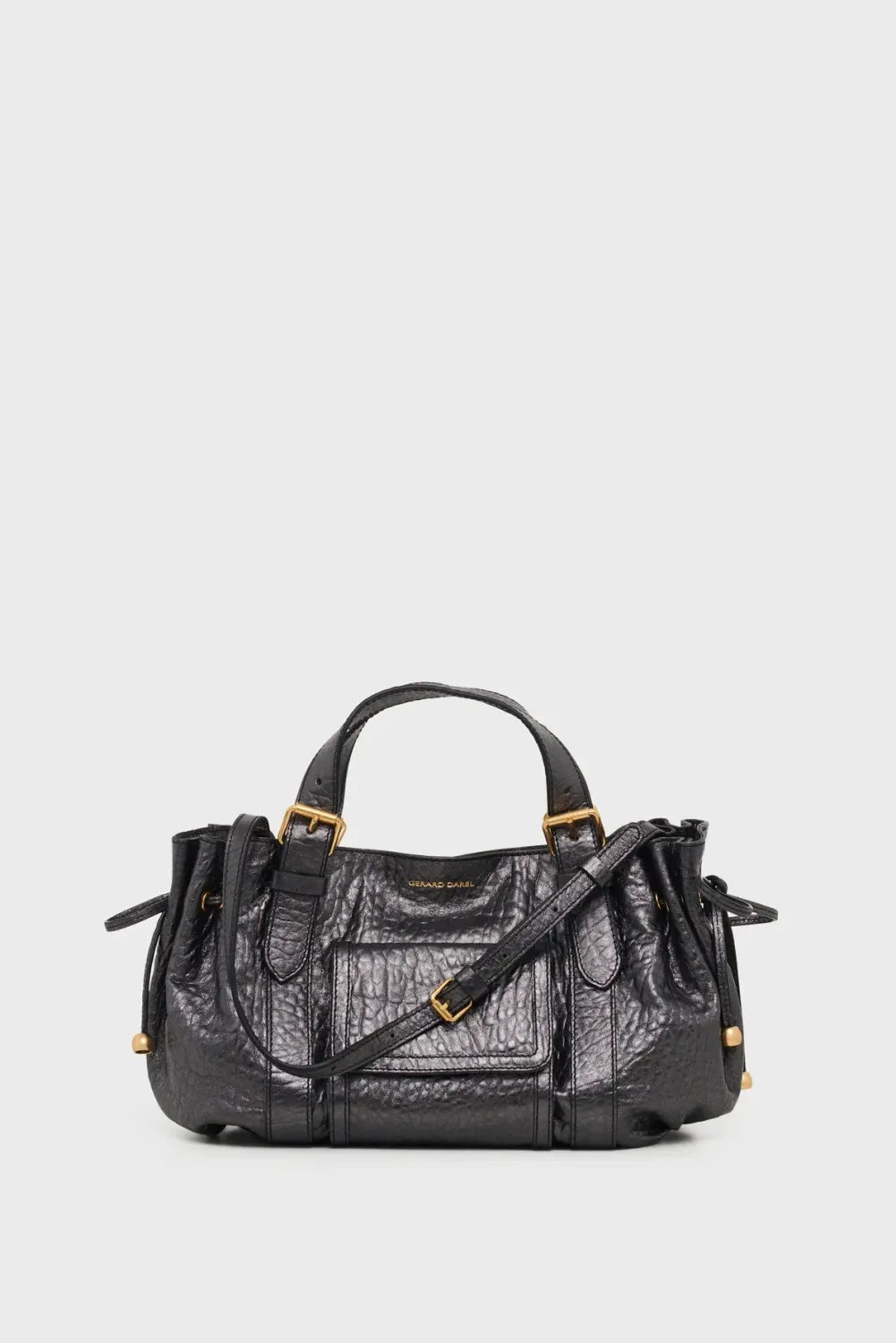 Sac à main en cuir bubble métallisé - 18H Asphalte GERARD DAREL Sac à main en cuir bubble métallisé - 18H Asphalte GERARD DAREL