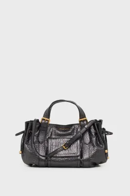 Sac à main en cuir bubble métallisé - 18H Asphalte GERARD DAREL Sac à main en cuir bubble métallisé - 18H Asphalte GERARD DAREL