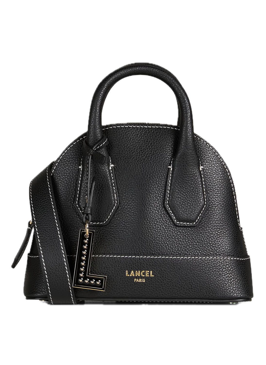 Mini sac bandoulière uni en cuir grainé - Noir BELLEVILLE LANCEL