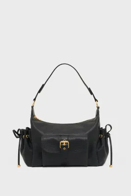 Sac à main hobo en cuir avec poches - LE EMA Noir Cuir Gerard Darel Sac à main hobo en cuir avec poches - LE EMA Noir Cuir Gerard Darel