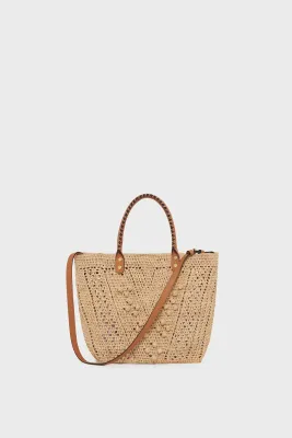 Sac à main Panier en raphia / cuir - 18H Gerard Darel