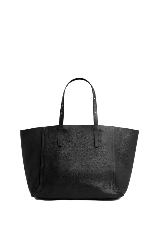 Cabas en cuir grainé intérieur métallisé - SIMPLE 2 - Noir GERARD DAREL