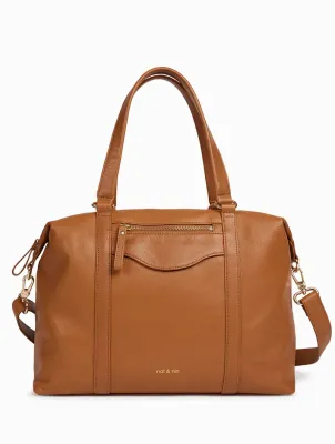 Sac porté épaule THYLANE Nat&Nin cuir lisse epice/ camel