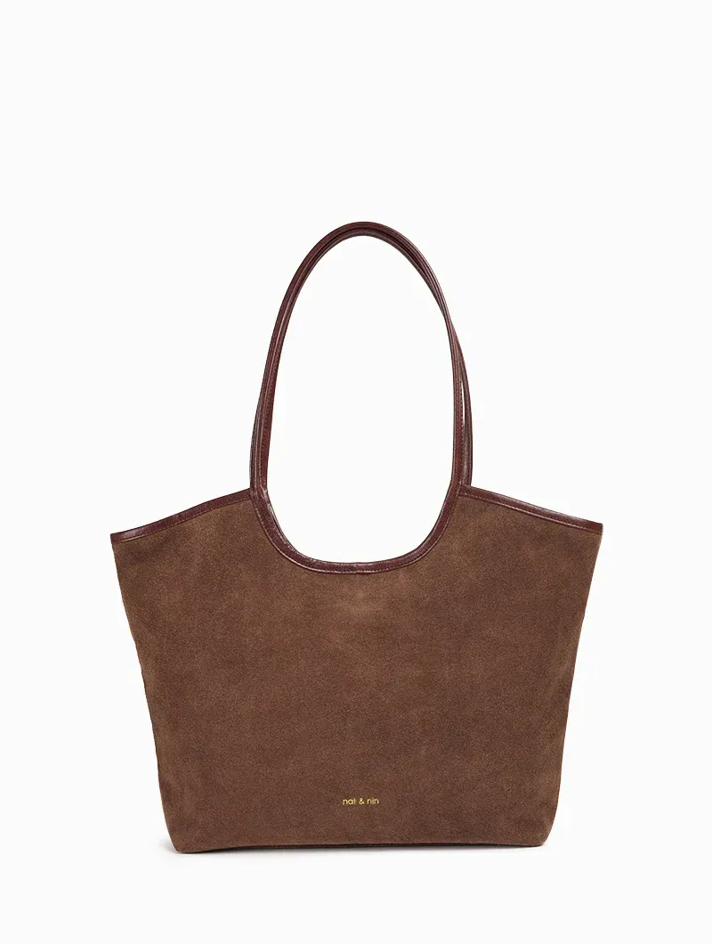 Sac cabas cuir peau Milan Acajou Nat & Nin