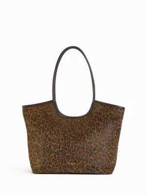 Sac cabas cuir peau Milan Léopard - Cuir suédé Nat & Nin