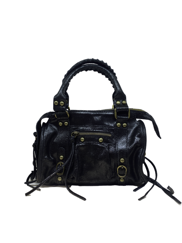 Sac à main noir rock Estivana François Brenot Sac à main noir rock Estivana François Brenot