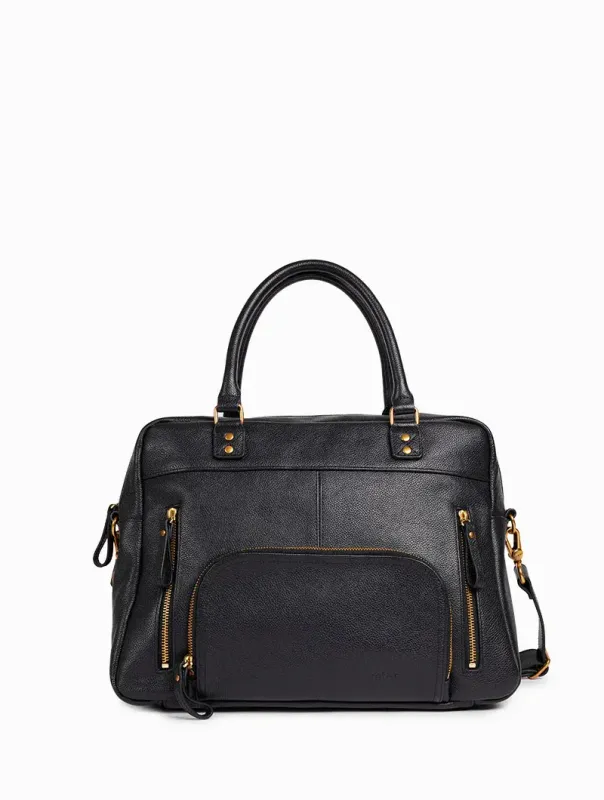 Sac à main A4 Macy Cuir grainé noir Nat & Nin Sac à main A4 Macy Cuir grainé noir Nat & Nin
