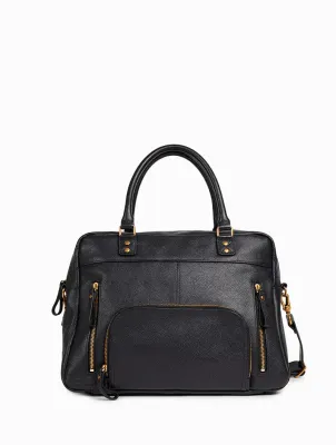 Sac à main A4 Macy Cuir grainé noir Nat & Nin Sac à main A4 Macy Cuir grainé noir Nat & Nin