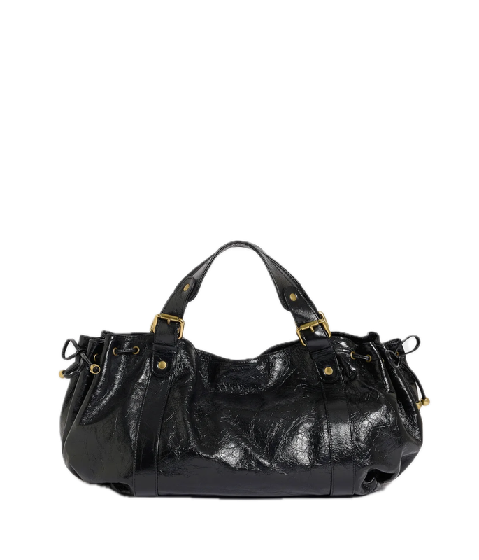 Sac à main en cuir effet froissé  Noir- 24H GERARD DAREL