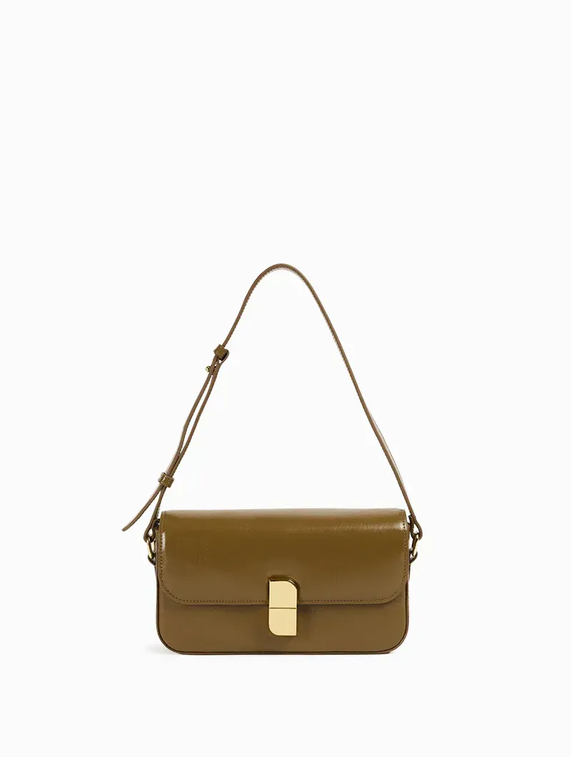 Sacs porté épaule / travers Alice Small Tabac- Cuir glacé craquelé Nat&Nin