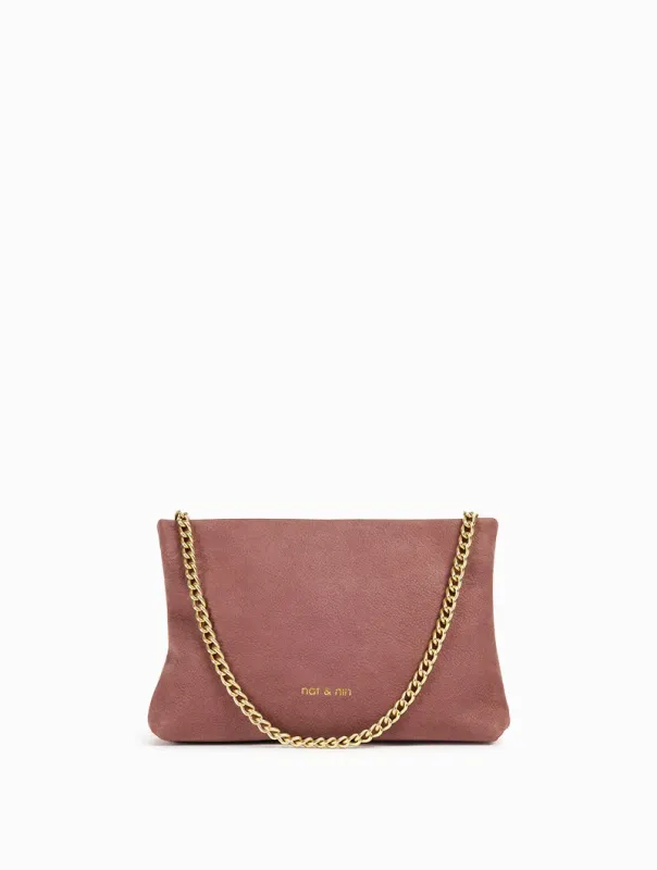 Sacs porté épaule /travers Molly Bois de rose - Cuir peau de pêche Nat&Nin