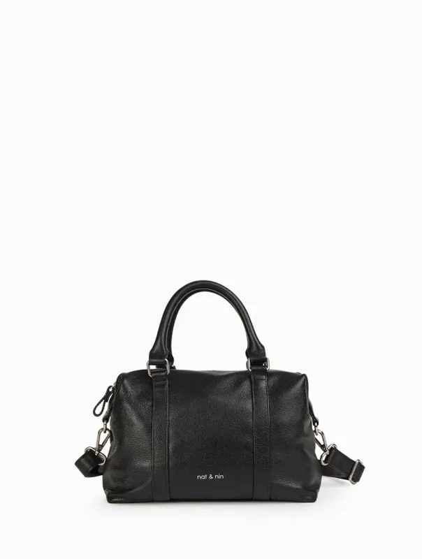 Sacs porté épaule / Travers Mini Thylane Noir- Cuir lisse Nat&Nin