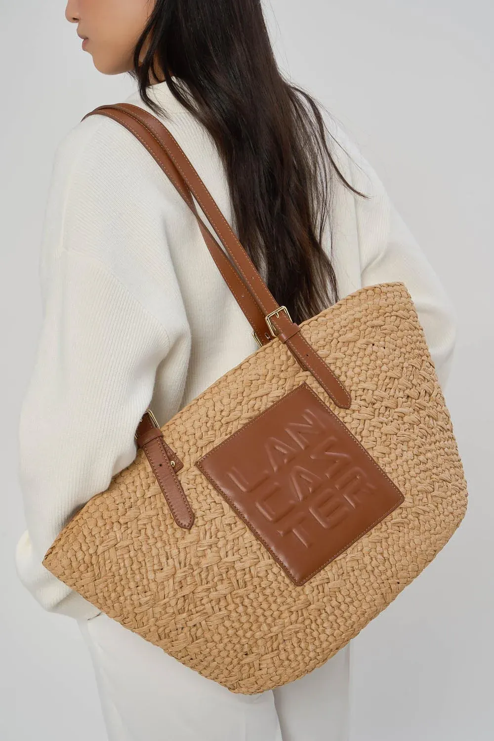 Le panier Sac cabas épaule Cognac LANCASTER