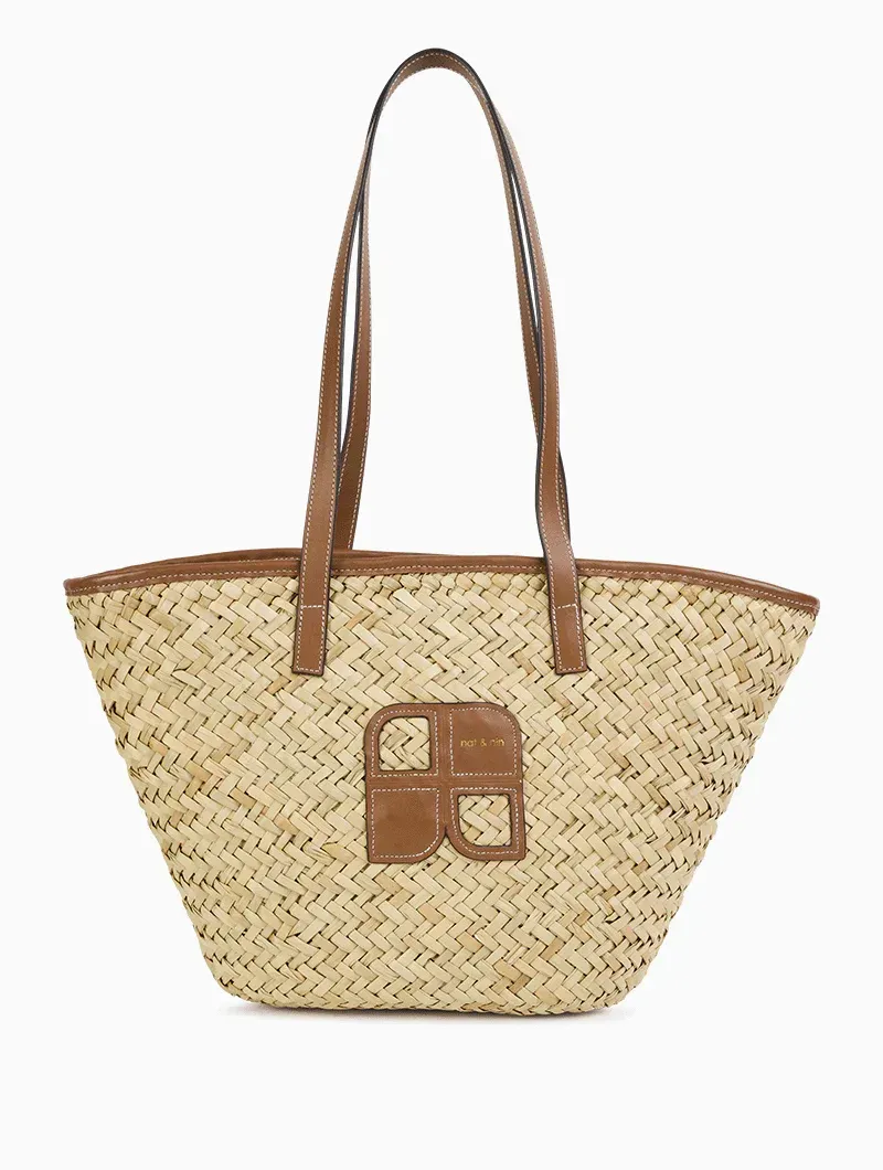 Sac Raphia & Paille Papaya Noisette Nat&Nin Sac Raphia & Paille Papaya Noisette Nat&Nin
