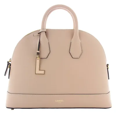 Sac bandoulière cuir grainé - Cappuccino – BELLEVILLE taille M LANCEL