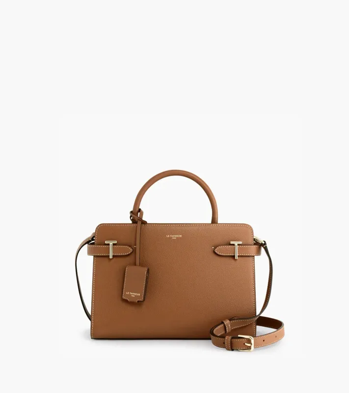 EMILIE SAC À MAIN MOYEN MODÈLE EN CUIR GRAINÉ TAN LE TANNEUR