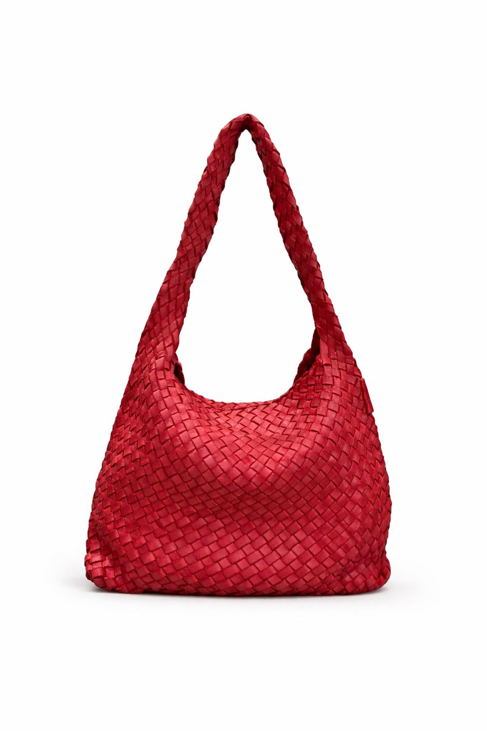 Sac hobo cuir tressé Rouge Biba KILLEN Sac hobo cuir tressé Rouge Biba KILLEN