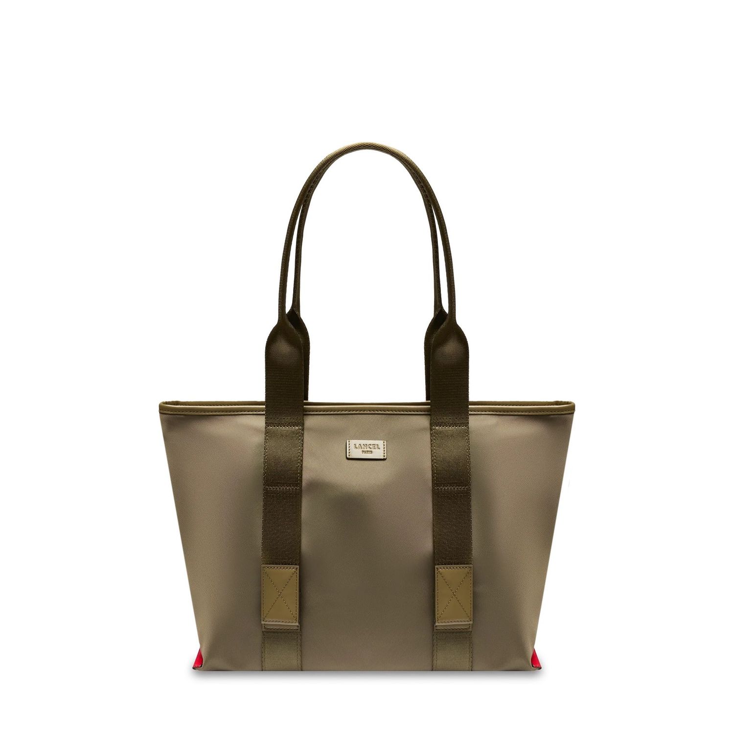 SAC CABAS ZIPPE M MISTRAL ROLLABLE DE LANCEL Kaki Foncé