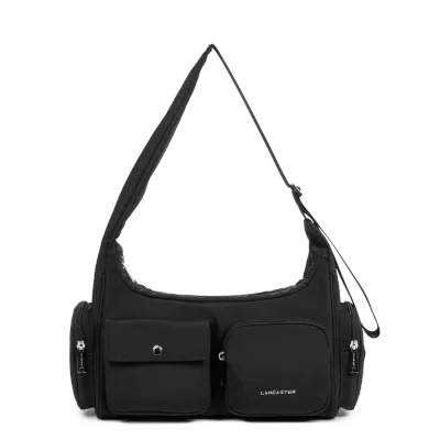 Basic Pocket Sac toile besace Noir LANCASTER Basic Pocket Sac toile besace Noir LANCASTER