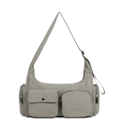 Basic Pocket Sac toile besace Gris Galet LANCASTER