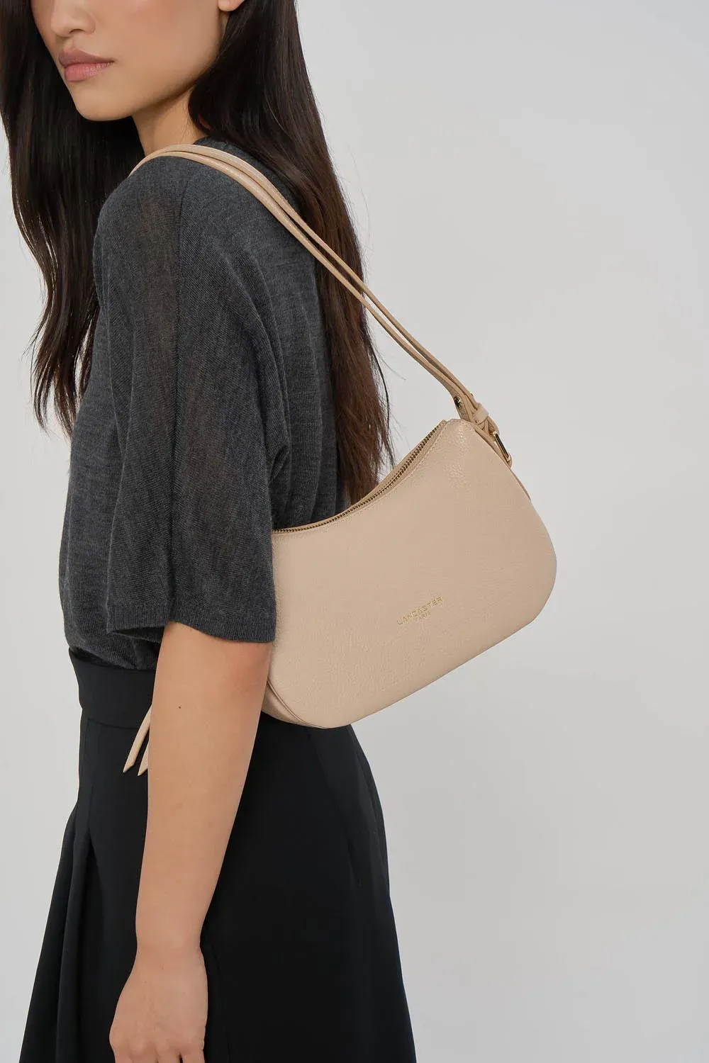 Dune Petit sac besace cuir Beige foncé LANCASTER