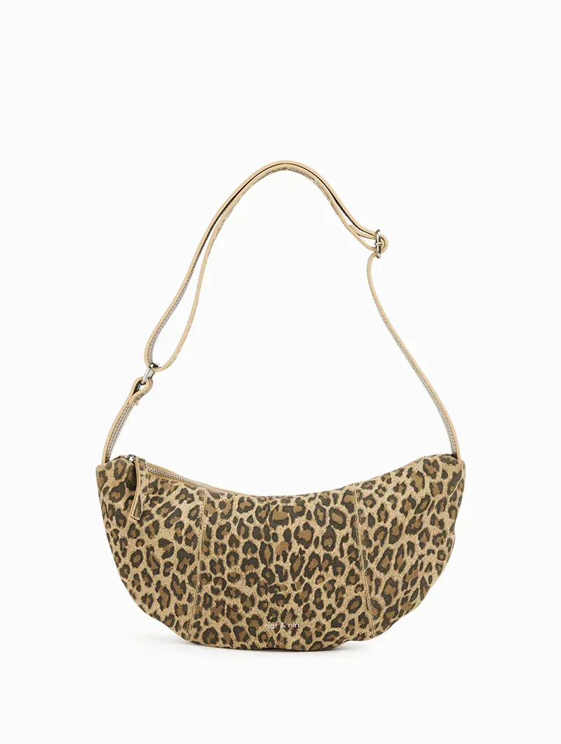 Banane Luce Léopard Beige- Cuir suédé Nat&Nin