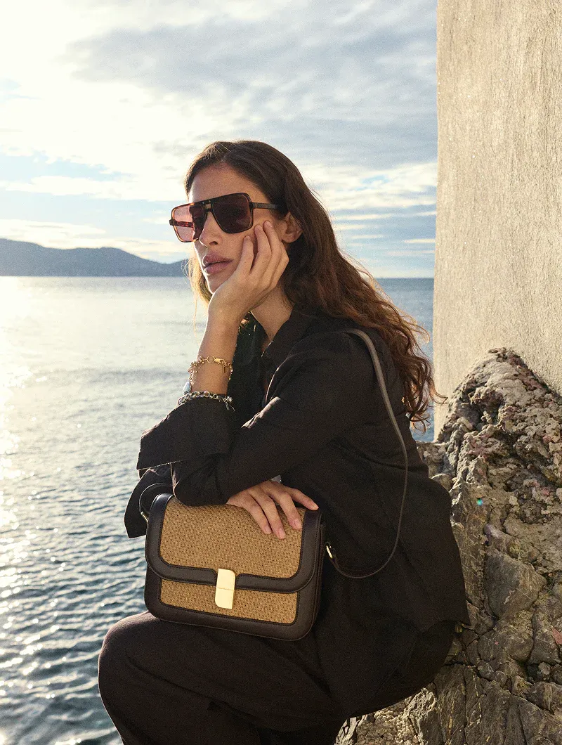 Sac porté épaule Ebene Alice Medium Paille Nat&Nin