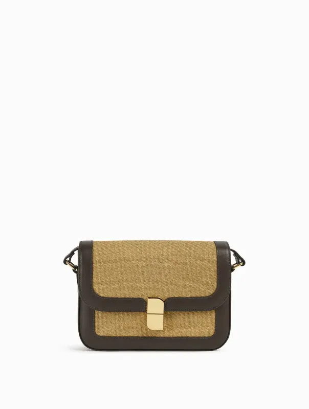 Sac porté épaule Ebene Alice Medium Paille Nat&Nin Sac porté épaule Ebene Alice Medium Paille Nat&Nin
