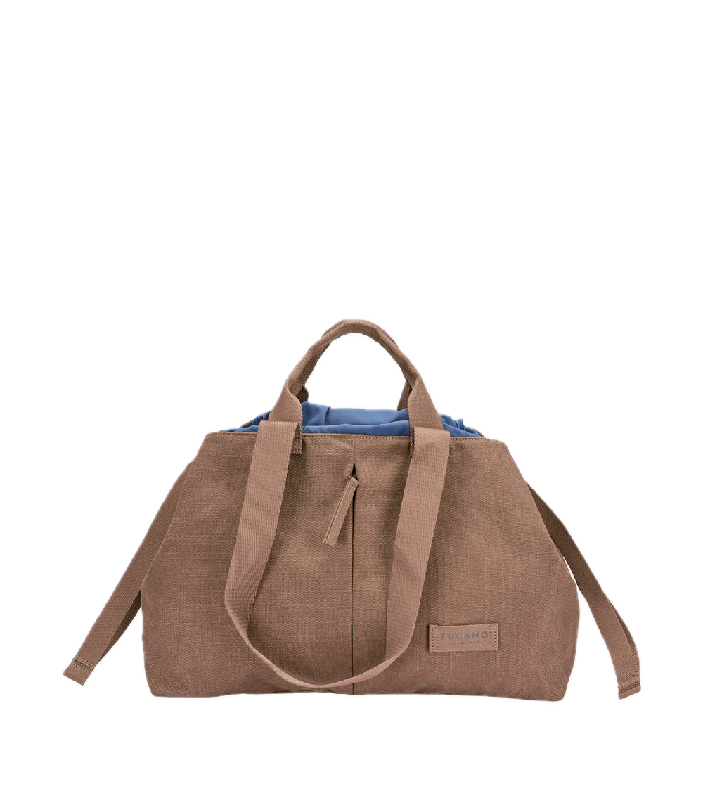 Sac weekend Carry Shopper Medium Marron/ Bleu Tucano