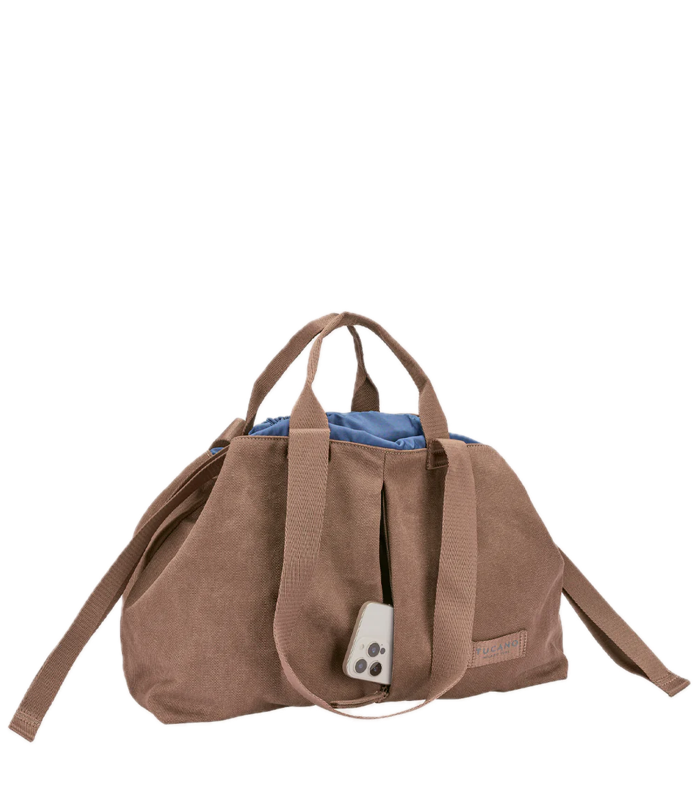Sac weekend Carry Shopper Medium Marron/ Bleu Tucano