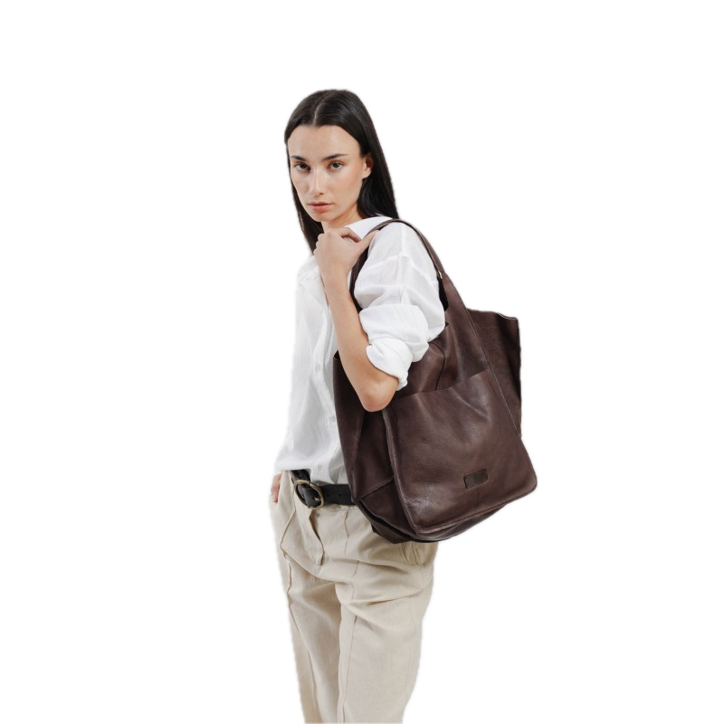 Sac cuir porté épaule Homer Marron BIBA